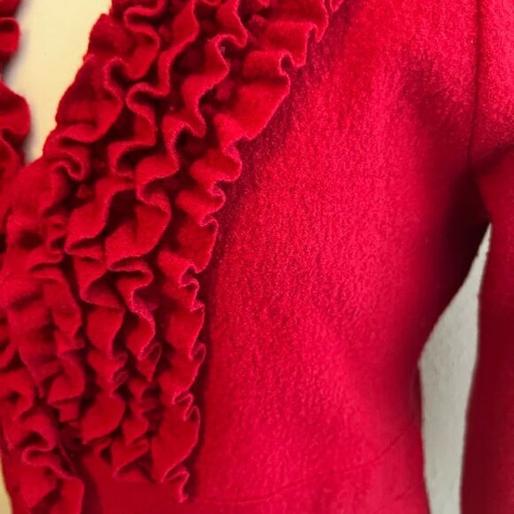 Alfani 100% Wool Red Cardigan - Picture 3 of 6